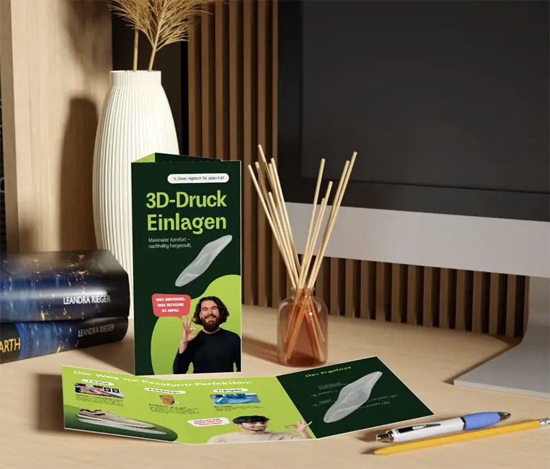 Flyer 3D-Druck Einlagen - Marketingmaterial B2C