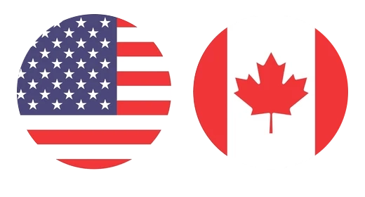 Flags of USA and Canada